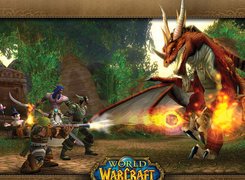 World Of Warcraft, postacie, smok, walka, fantasy, grafika