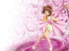 Cardcaptor Sakura, dziewczyna, wstęgi, kij