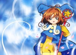 Cardcaptor Sakura, dziewczyna, kij, czapka, mundur