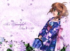 Cardcaptor Sakura, kobieta, kimono, tekst