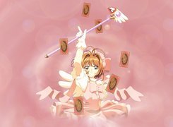 Cardcaptor Sakura, dziewczyna, kij, karty