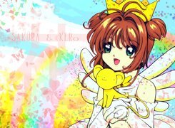 Cardcaptor Sakura, dziewczyna, korona, pluszak