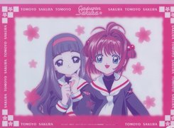 Cardcaptor Sakura, dziewczyny, ramka, napisy