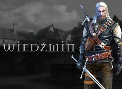 The Witcher, wioska, mężczyzna, miecz