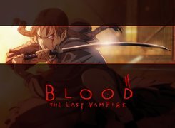 Blood The Last Vampire, postać, miecz, napis, krew