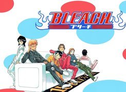 Bleach, ludzie, kanapa, napis