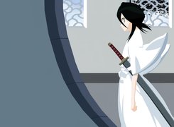 Bleach, kimono, katana, kobieta, okno