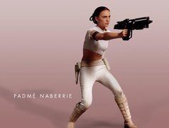 Star Wars, karabin, buty, Natalie Portman