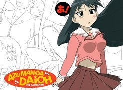 Azumanga Daioh, dziewczyna, napis, logo