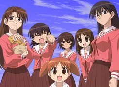 Azumanga Daioh, dziewczyny, rybka, mundurki