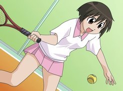 Azumanga Daioh, dziewczyna, tenis, piłeczka