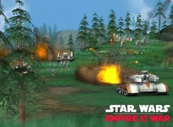 Star Wars, polana, las, czołgi, wojna, bomba