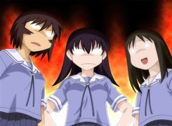 Azumanga Daioh, dziewczyny, oczy, mundurki