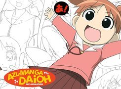 Azumanga Daioh, dziewczyna, kontury, napis