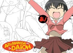 Azumanga Daioh, napisy, logo, dziewczyna