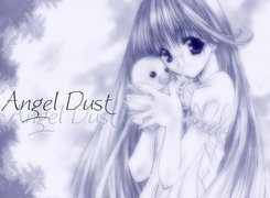 Angel Dust, dziewczyna, napis