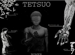 Akira, ręka, tetsuo, postać, napis