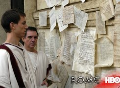 Rome, kartki, ściana, rzymianie
