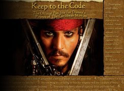 Piraci Z Karaibów, napisy, twarz, Johnny Depp