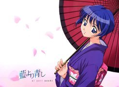 Ai Yori Aoshi, dziewczyna, parasol, napisy