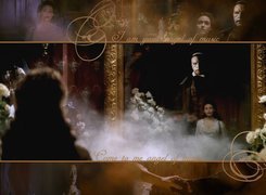 dym, Phantom Of The Opera, Emmy Rossum, Gerard Butler, kwiaty