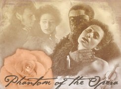 róża, napis, Phantom Of The Opera, Emmy Rossum, Gerard Butler