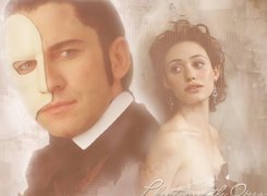 Phantom Of The Opera, Emmy Rossum, kolczyki, Gerard Butler, maska