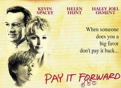 Pay It Forward, Kevin Spacey, Haley Joel Osment, Helen Hunt, kartka