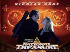 National Treasure 1, Nicolas Cage, Diane Kruger, złoty, banknot