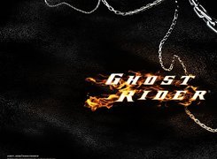 Ghost Rider, płonący, napis, łańcuch