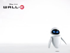 Wall E, biały, robot, oczy