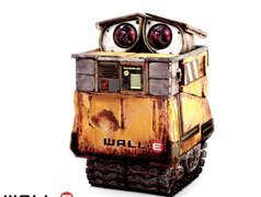 Wall E, smutne, oczy, schowany