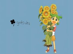słoneczniki, dziewczynka, Yotsubato