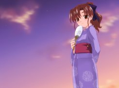 Yohko, wachlarz, kimono