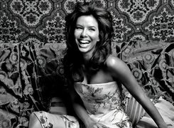 szeroki, uśmiech, Eva Longoria, białe, zęby