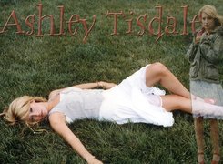 Ashley Tisdale, Trawa, Biała, Spódnica