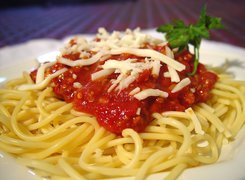 Spaghetti, Makaron, Sos, Ser