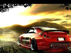 Czerwony, Nissan 350Z, TUNING