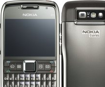 Nokia E71, Srebrny, Czarny, Przód, Tył