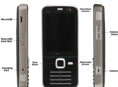Nokia N78, Czarna, Przód, Boki, Opis