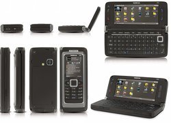 Nokia E90, Czarna, Panorama, Tył, Boki, Góra, Dół