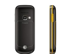 Nokia 3720, Czarna, Żółta, Tył, Bok