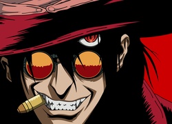 Hellsing, cygaro, okulary