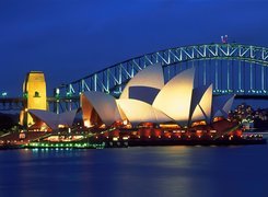 Australia, Sydney, Zatoka Port Jackson, Most Sydney Harbour Bridge, Sydney Opera House