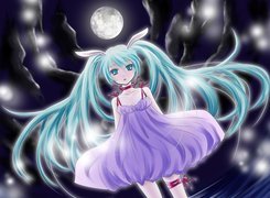 Vocaloid, Miku Hatsune, Suknia, Księżyc