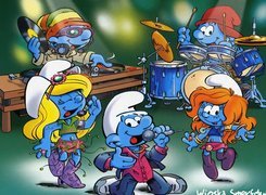 Smerfy, The Smurfs, Muzykalne, Smerfy, Perkusja, Mikrofon, Płyty