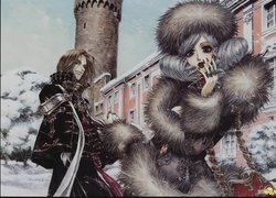 Trinity Blood,postacie,futro,zamek,zima