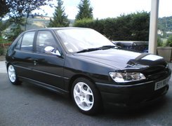 Czarny, Peugeot 306, Białe, Felgi