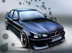 Niebieski, BMW 3, E36, Rysunek