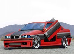 Czerwony, Czarny, BMW 3, E36, Tuning